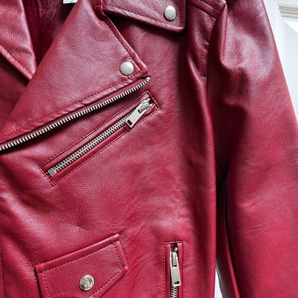 New Small Windsor Burgundy Leather Jacket - Picture 2 of 4
